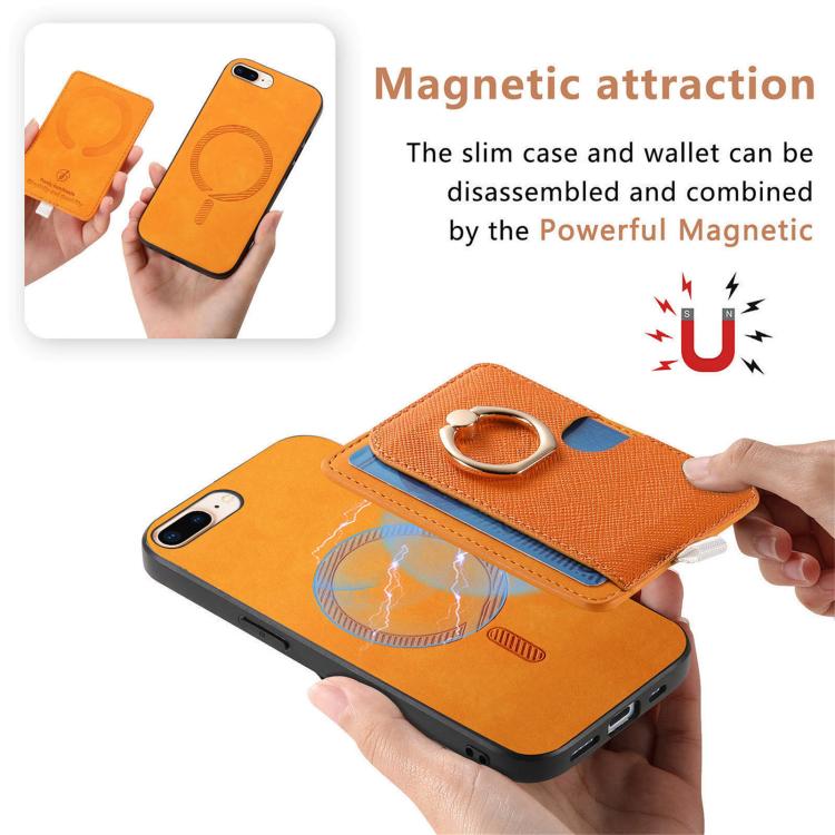 Retro Cross Leather Ring Side Insert Card Bag MagSafe Phone Case