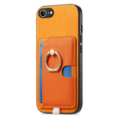 Retro Cross Leather Ring Side Insert Card Bag MagSafe Phone Case, For iPhone 17e / 16e, For iPhone 17 Pro Max, For iPhone 17 Pro