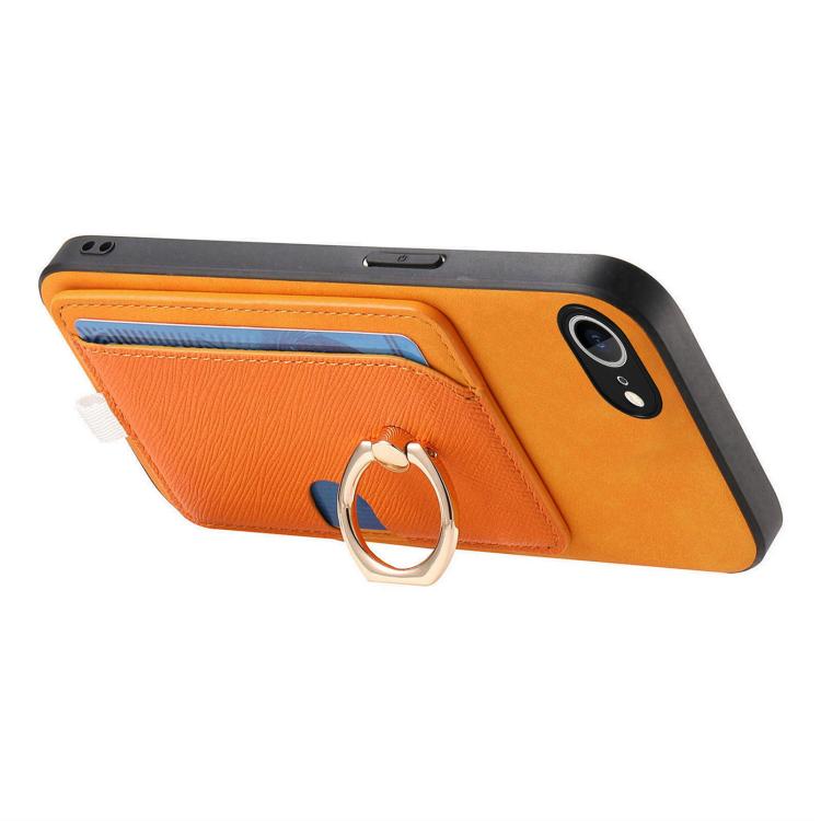 Retro Cross Leather Ring Side Insert Card Bag MagSafe Phone Case, For iPhone 17e / 16e, For iPhone 17 Pro Max, For iPhone 17 Pro