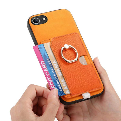 Retro Cross Leather Ring Side Insert Card Bag MagSafe Phone Case, For iPhone 17e / 16e, For iPhone 17 Pro Max, For iPhone 17 Pro