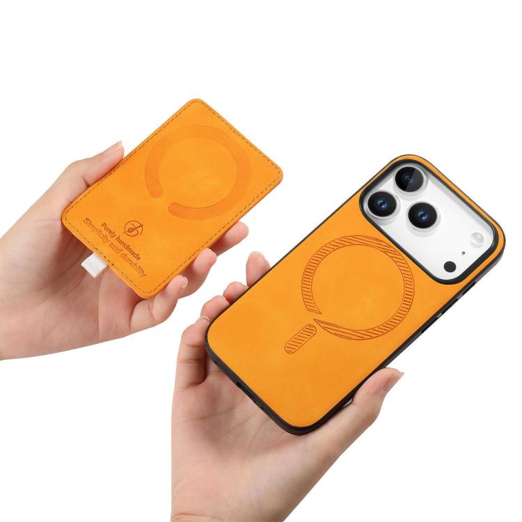 Retro Cross Leather Ring Side Insert Card Bag MagSafe Phone Case