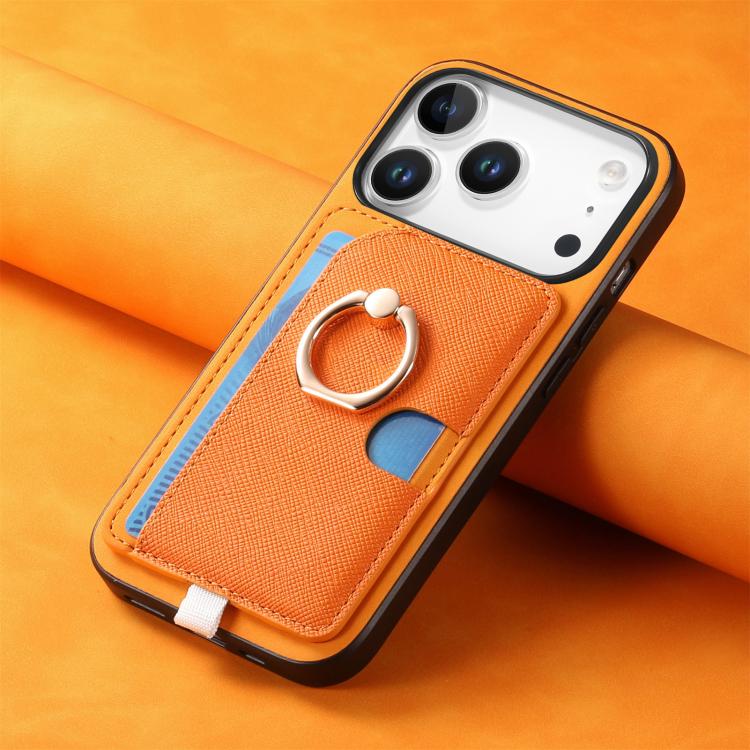 Retro Cross Leather Ring Side Insert Card Bag MagSafe Phone Case