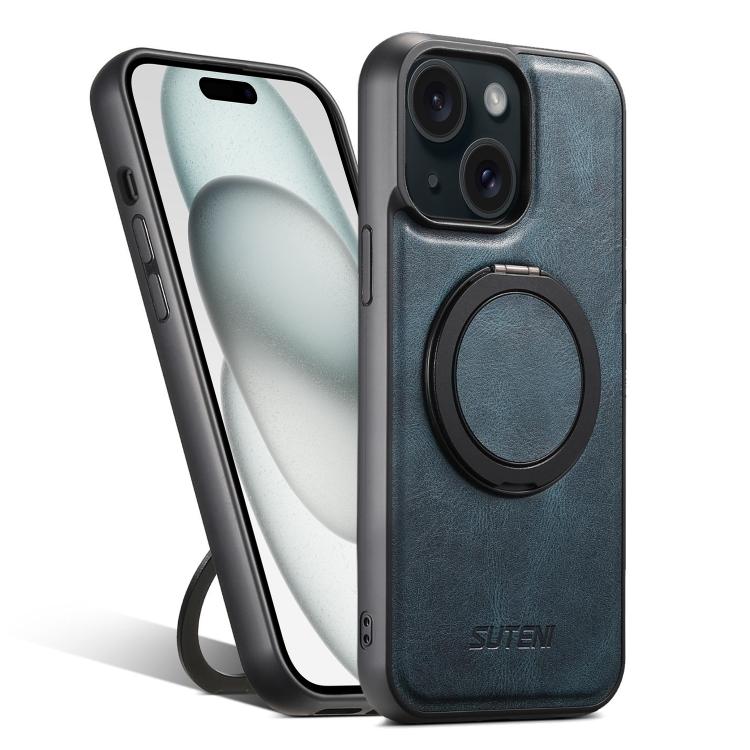Suteni G3 Oil Wax 360 Rotation Holder MagSafe Back Phone Case, For iPhone 16 Pro, For iPhone 16 Plus, For iPhone 16, For iPhone 15 Pro Max, For iPhone 15 Pro, For iPhone 15 Plus, For iPhone 15, For iPhone 14 Plus