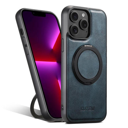 Suteni G3 Oil Wax 360 Rotation Holder MagSafe Back Phone Case, For iPhone 14, For iPhone 14 Pro, For iPhone 14 Pro Max, For iPhone 13 Pro Max, For iPhone 13 Pro, For iPhone 13, For iPhone 12, For iPhone 12 Pro Max