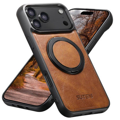 Suteni G3 Oil Wax 360 Rotation Holder MagSafe Back Phone Case, For iPhone 18, For iPhone 18 Pro, For iPhone 18 Pro Max, For iPhone 17 Pro Max, For iPhone 17 Pro, For iPhone 17, For iPhone Air, For iPhone 16 Pro Max