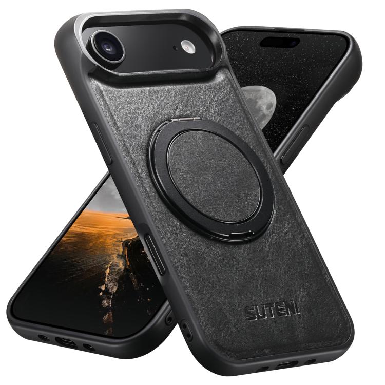 Suteni G3 Oil Wax 360 Rotation Holder MagSafe Back Phone Case, For iPhone 18, For iPhone 18 Pro, For iPhone 18 Pro Max, For iPhone 17 Pro Max, For iPhone 17 Pro, For iPhone 17, For iPhone Air, For iPhone 16 Pro Max
