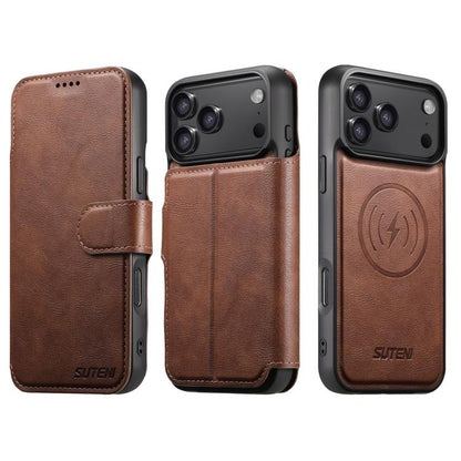 Suteni Q05 2-in-1 Multi-function Detachable Wallet MagSafe Phone Case, For iPhone 18, For iPhone 18 Pro, For iPhone 18 Pro Max, For iPhone 17 Pro Max, For iPhone 17 Pro, For iPhone 17, For iPhone 17 Air, For iPhone 16 Pro Max