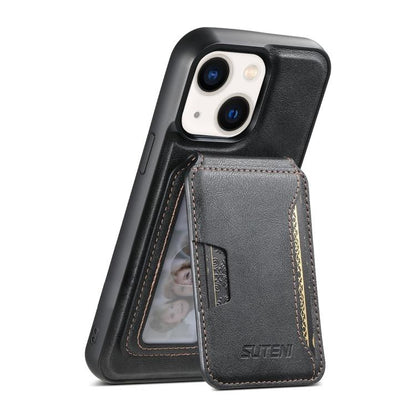 Suteni M3 Card Bag MagSafe Cowhide Texture Leather Phone Case, For iPhone 14, For iPhone 14 Pro, For iPhone 14 Pro Max, For iPhone 13 Pro Max, For iPhone 13 Pro, For iPhone 13, For iPhone 12, For iPhone 12 Pro Max