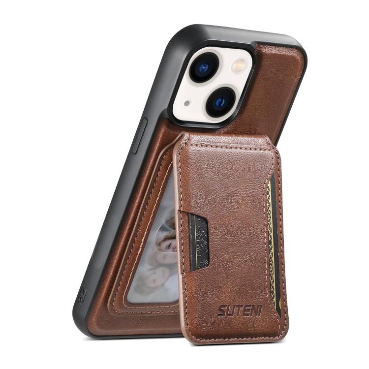 Suteni M3 Card Bag MagSafe Cowhide Texture Leather Phone Case, For iPhone 14, For iPhone 14 Pro, For iPhone 14 Pro Max, For iPhone 13 Pro Max, For iPhone 13 Pro, For iPhone 13, For iPhone 12, For iPhone 12 Pro Max