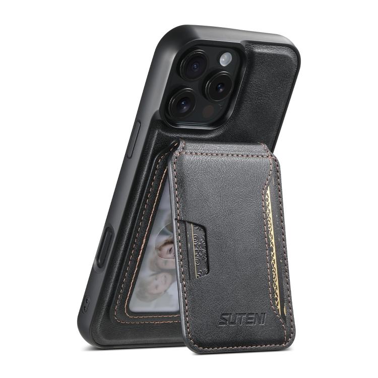 Suteni M3 Card Bag MagSafe Cowhide Texture Leather Phone Case, For iPhone 14, For iPhone 14 Pro, For iPhone 14 Pro Max, For iPhone 13 Pro Max, For iPhone 13 Pro, For iPhone 13, For iPhone 12, For iPhone 12 Pro Max