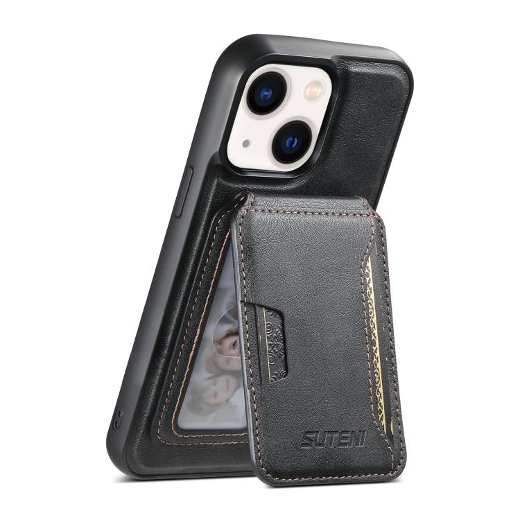 Suteni M3 Card Bag MagSafe Cowhide Texture Leather Phone Case, For iPhone 13 Pro Max, For iPhone 13 Pro, For iPhone 13, For iPhone 12, For iPhone 12 Pro Max, For iPhone 12 Pro