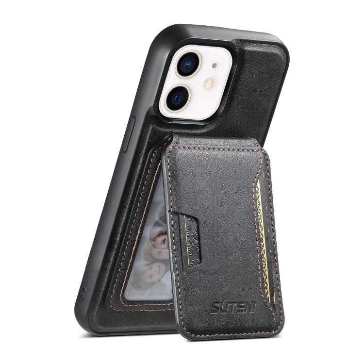 Suteni M3 Card Bag MagSafe Cowhide Texture Leather Phone Case, For iPhone 14, For iPhone 14 Pro, For iPhone 14 Pro Max, For iPhone 13 Pro Max, For iPhone 13 Pro, For iPhone 13, For iPhone 12, For iPhone 12 Pro Max