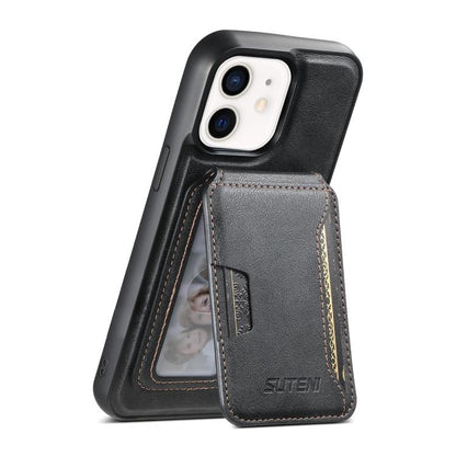 Suteni M3 Card Bag MagSafe Cowhide Texture Leather Phone Case, For iPhone 14, For iPhone 14 Pro, For iPhone 14 Pro Max, For iPhone 13 Pro Max, For iPhone 13 Pro, For iPhone 13, For iPhone 12, For iPhone 12 Pro Max