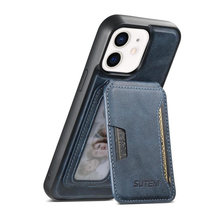 Suteni M3 Card Bag MagSafe Cowhide Texture Leather Phone Case, For iPhone 14, For iPhone 14 Pro, For iPhone 14 Pro Max, For iPhone 13 Pro Max, For iPhone 13 Pro, For iPhone 13, For iPhone 12, For iPhone 12 Pro Max