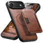 Suteni M3 Card Bag MagSafe Cowhide Texture Leather Phone Case, For iPhone 18, For iPhone 18 Pro, For iPhone 18 Pro Max, For iPhone 17 Pro Max, For iPhone 17 Pro, For iPhone 17, For iPhone Air, For iPhone 16 Pro Max