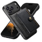 Suteni M4 Magnetic Card Bag MagSafe Leather Phone Case, For iPhone 18, For iPhone 18 Pro, For iPhone 18 Pro Max, For iPhone 17 Pro Max, For iPhone 17 Pro, For iPhone 17, For iPhone Air, For iPhone 16 Pro Max