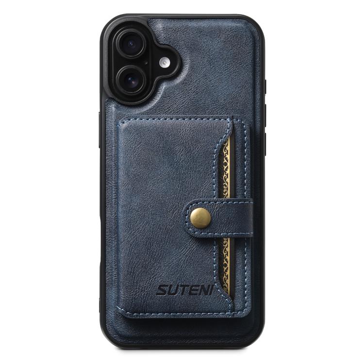 Suteni M4 Magnetic Card Bag MagSafe Leather Phone Case, For iPhone 18, For iPhone 18 Pro, For iPhone 18 Pro Max, For iPhone 17 Pro Max, For iPhone 17 Pro, For iPhone 17, For iPhone Air, For iPhone 16 Pro Max