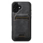 Suteni M5 Magnetic Card Bag MagSafe Cowhide Texture Leather Phone Case, For iPhone 18, For iPhone 18 Pro, For iPhone 18 Pro Max, For iPhone 17 Pro Max, For iPhone 17 Pro, For iPhone 17, For iPhone Air, For iPhone 16 Pro Max