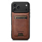 Suteni M5 Magnetic Card Bag MagSafe Cowhide Texture Leather Phone Case, For iPhone 18, For iPhone 18 Pro, For iPhone 18 Pro Max, For iPhone 17 Pro Max, For iPhone 17 Pro, For iPhone 17, For iPhone Air, For iPhone 16 Pro Max