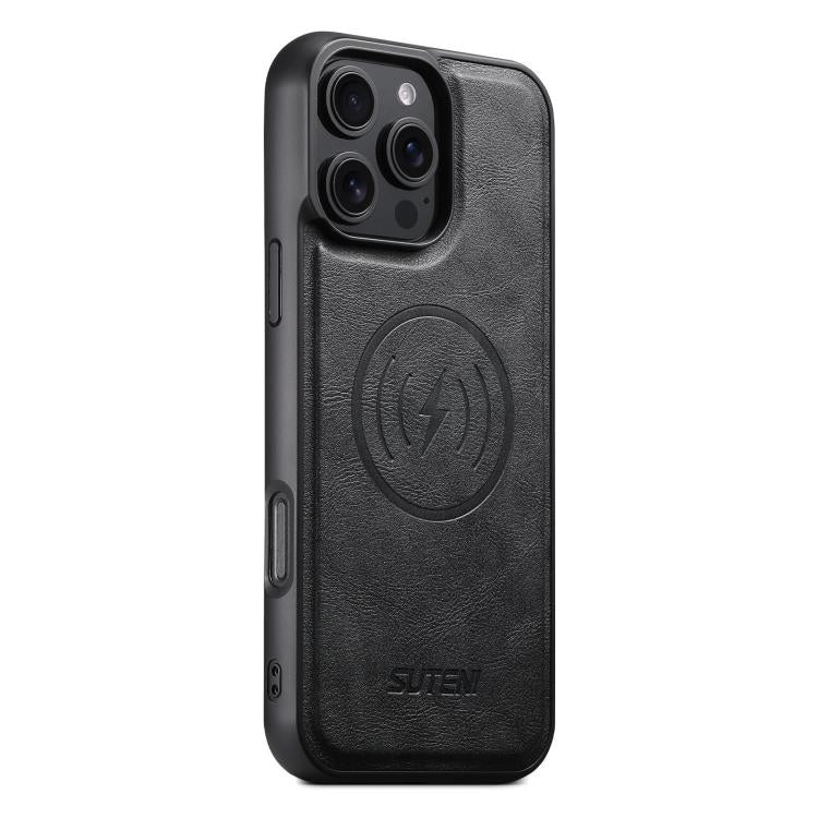 Suteni G5 Cowhide Leather MagSafe Magnetic Phone Case, For iPhone 18, For iPhone 18 Pro, For iPhone 18 Pro Max, For iPhone 17 Pro Max, For iPhone 17 Pro, For iPhone 17, For iPhone Air, For iPhone 16 Pro Max