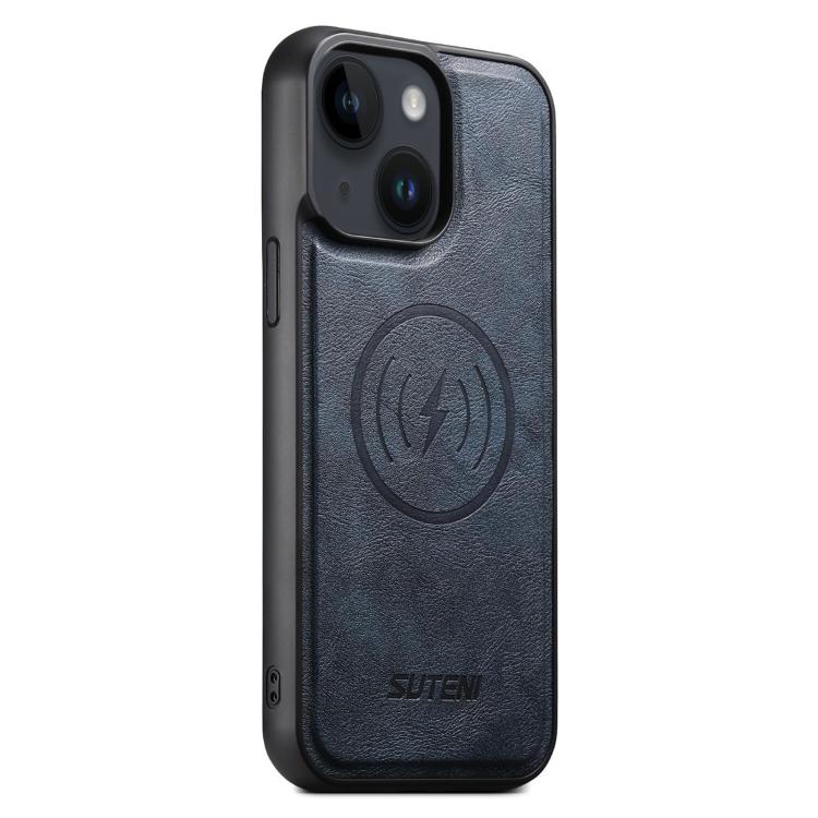 Suteni G5 Cowhide Leather MagSafe Magnetic Phone Case, For iPhone 16 Pro, For iPhone 16 Plus, For iPhone 16, For iPhone 15 Pro Max, For iPhone 15 Pro, For iPhone 15 Plus, For iPhone 15, For iPhone 14 Plus