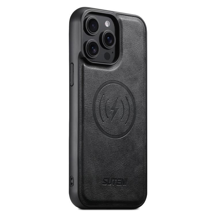 Suteni G5 Cowhide Leather MagSafe Magnetic Phone Case, For iPhone 14, For iPhone 14 Pro, For iPhone 14 Pro Max, For iPhone 13 Pro Max, For iPhone 13 Pro, For iPhone 13, For iPhone 12, For iPhone 12 Pro Max