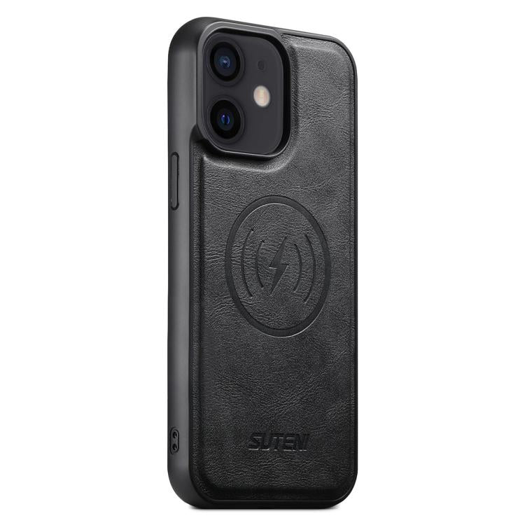 Suteni G5 Cowhide Leather MagSafe Magnetic Phone Case, For iPhone 14, For iPhone 14 Pro, For iPhone 14 Pro Max, For iPhone 13 Pro Max, For iPhone 13 Pro, For iPhone 13, For iPhone 12, For iPhone 12 Pro Max
