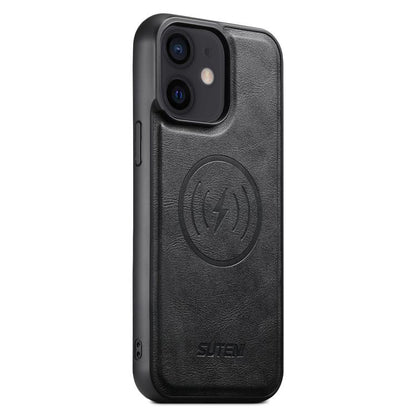 Suteni G5 Cowhide Leather MagSafe Magnetic Phone Case, For iPhone 14, For iPhone 14 Pro, For iPhone 14 Pro Max, For iPhone 13 Pro Max, For iPhone 13 Pro, For iPhone 13, For iPhone 12, For iPhone 12 Pro Max