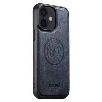 Suteni G5 Cowhide Leather MagSafe Magnetic Phone Case, For iPhone 14, For iPhone 14 Pro, For iPhone 14 Pro Max, For iPhone 13 Pro Max, For iPhone 13 Pro, For iPhone 13, For iPhone 12, For iPhone 12 Pro Max