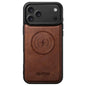 Suteni G5 Cowhide Leather MagSafe Magnetic Phone Case, For iPhone 18, For iPhone 18 Pro, For iPhone 18 Pro Max, For iPhone 17 Pro Max, For iPhone 17 Pro, For iPhone 17, For iPhone Air, For iPhone 16 Pro Max