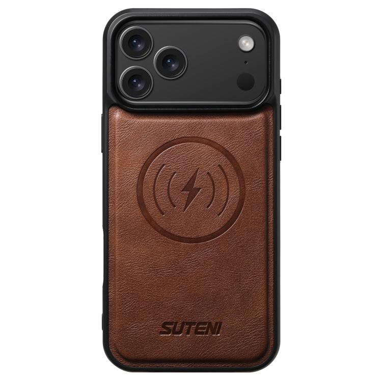 Suteni G5 Cowhide Leather MagSafe Magnetic Phone Case, For iPhone 18, For iPhone 18 Pro, For iPhone 18 Pro Max, For iPhone 17 Pro Max, For iPhone 17 Pro, For iPhone 17, For iPhone Air, For iPhone 16 Pro Max
