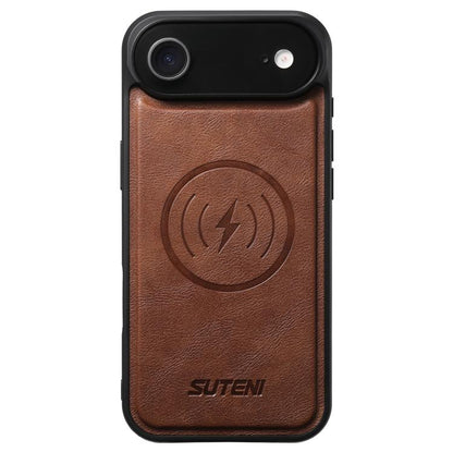 Suteni G5 Cowhide Leather MagSafe Magnetic Phone Case, For iPhone 18, For iPhone 18 Pro, For iPhone 18 Pro Max, For iPhone 17 Pro Max, For iPhone 17 Pro, For iPhone 17, For iPhone Air, For iPhone 16 Pro Max