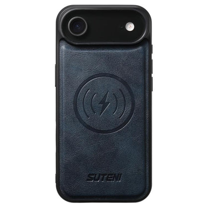 Suteni G5 Cowhide Leather MagSafe Magnetic Phone Case, For iPhone 18, For iPhone 18 Pro, For iPhone 18 Pro Max, For iPhone 17 Pro Max, For iPhone 17 Pro, For iPhone 17, For iPhone Air, For iPhone 16 Pro Max