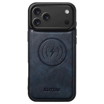 Suteni G5 Cowhide Leather MagSafe Magnetic Phone Case, For iPhone 18, For iPhone 18 Pro, For iPhone 18 Pro Max, For iPhone 17 Pro Max, For iPhone 17 Pro, For iPhone 17, For iPhone Air, For iPhone 16 Pro Max