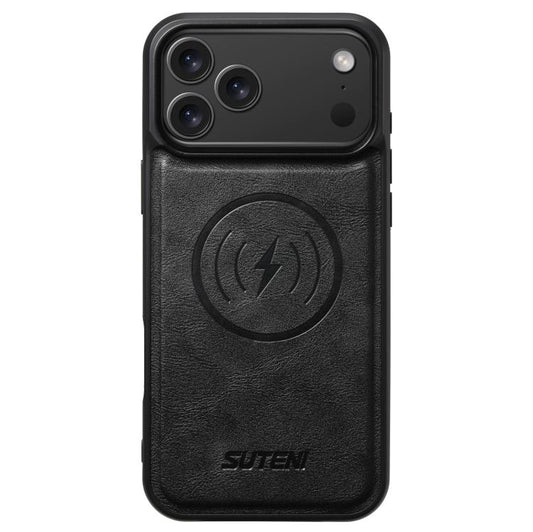 Suteni G5 Cowhide Leather MagSafe Magnetic Phone Case, For iPhone 18 Pro, For iPhone 18 Pro Max, For iPhone 17 Pro Max, For iPhone 17 Pro, For iPhone 17, For iPhone Air, For iPhone 16 Pro Max, For iPhone 16 Pro