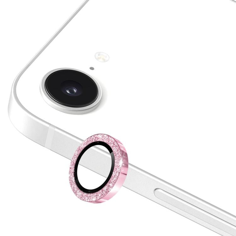 ENKAY Hat-Prince Glitter Rear Camera Lens Aluminium Alloy Ring Tempered Glass Film, For iPhone 16e