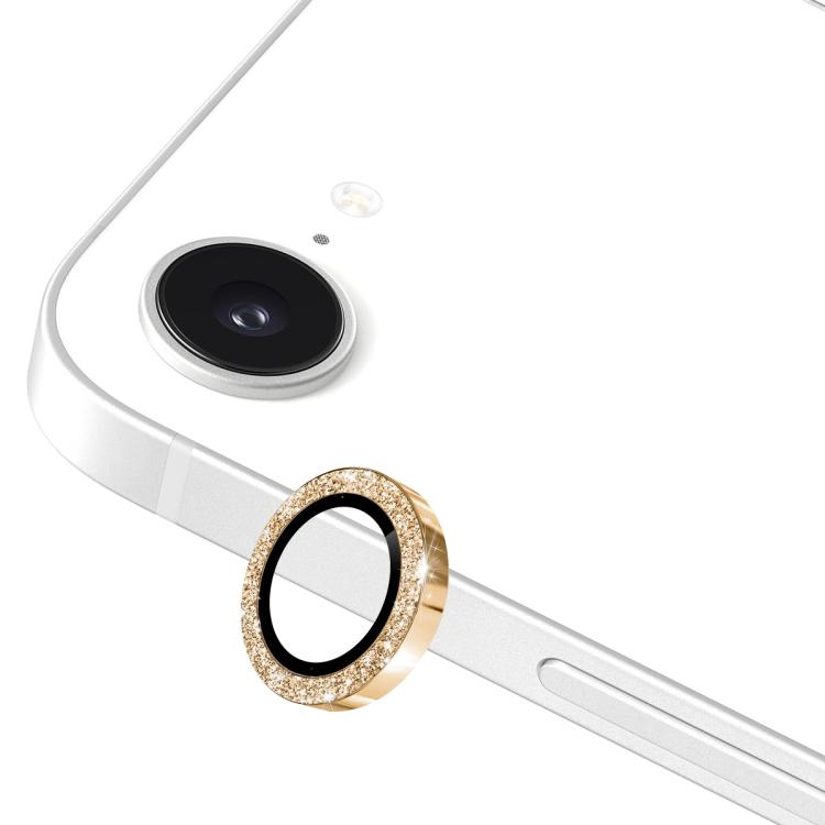 ENKAY Hat-Prince Glitter Rear Camera Lens Aluminium Alloy Ring Tempered Glass Film, For iPhone 16e