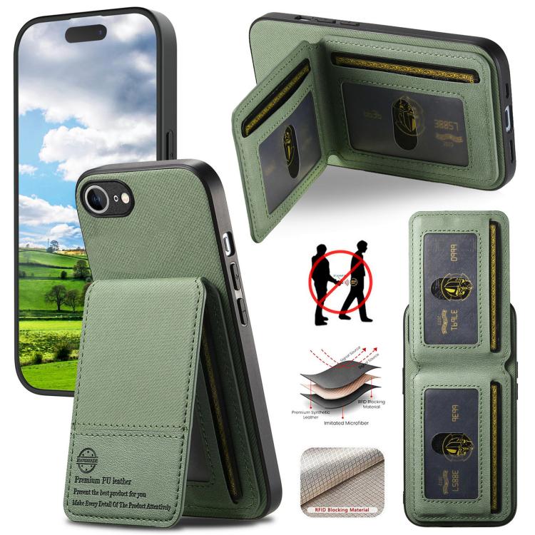 Twill Fabric Leather Vertical Flip RFID Card Bag Phone Case, For iPhone 17e / 16e, For iPhone 17 Pro Max, For iPhone 17 Pro
