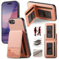 Twill Fabric Leather Vertical Flip RFID Card Bag Phone Case