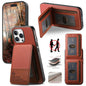 Twill Fabric Leather Vertical Flip RFID Card Bag Phone Case