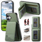 Twill Fabric Leather Vertical Flip RFID Card Bag Phone Case