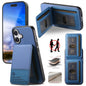 Twill Fabric Leather Vertical Flip RFID Card Bag Phone Case
