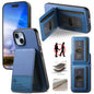 Twill Fabric Leather Vertical Flip RFID Card Bag Phone Case