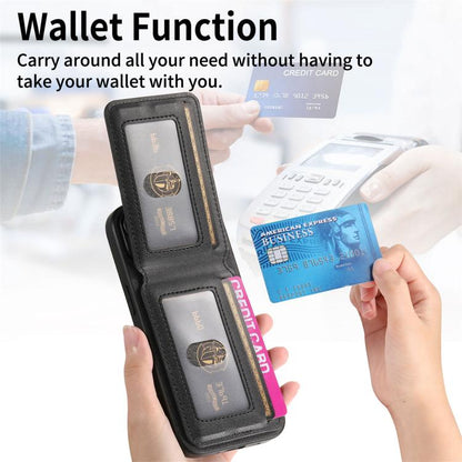 Twill Fabric Leather Vertical Flip RFID Card Bag Phone Case