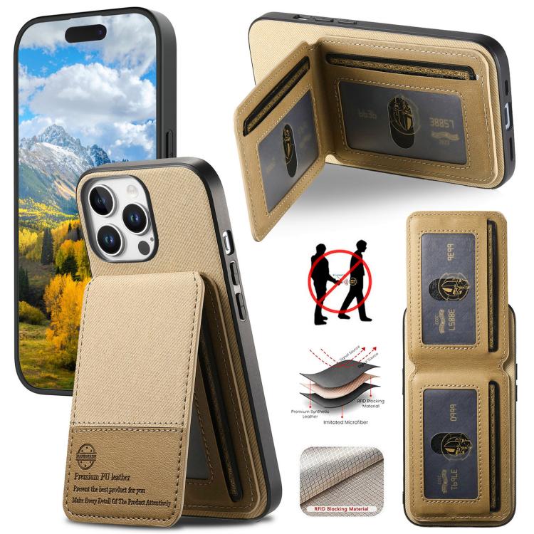 Twill Fabric Leather Vertical Flip RFID Card Bag Phone Case, For iPhone 14 Pro, For iPhone 14 Pro Max, For iPhone 13 Pro Max
