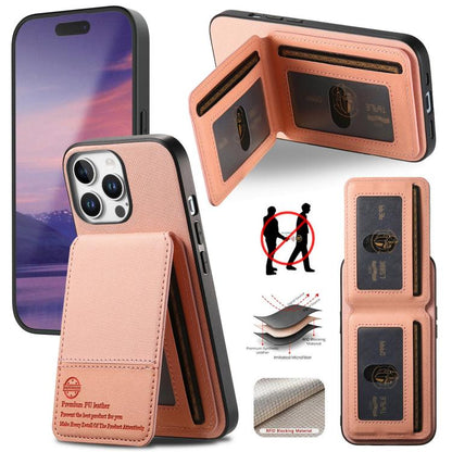 Twill Fabric Leather Vertical Flip RFID Card Bag Phone Case, For iPhone 14 Pro, For iPhone 14 Pro Max, For iPhone 13 Pro Max