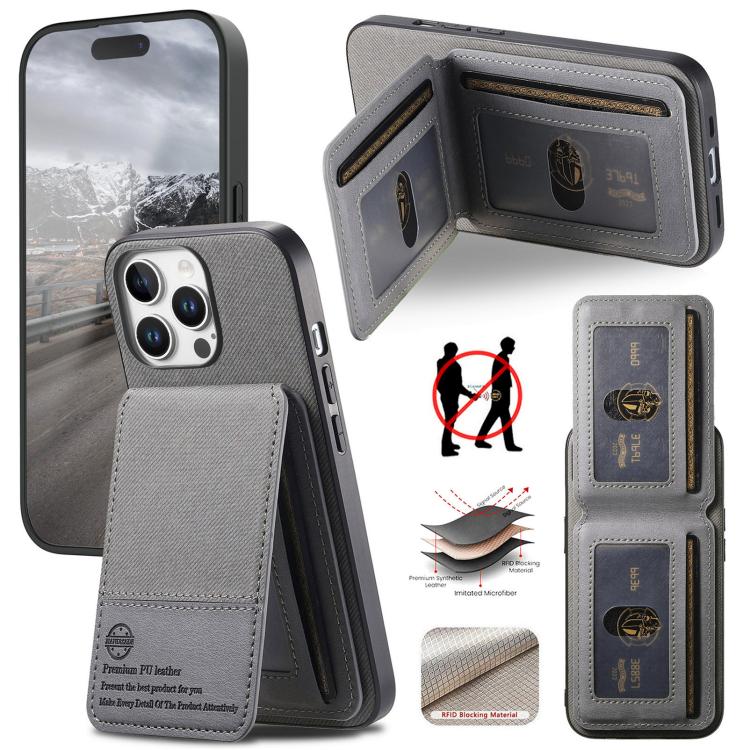 Twill Fabric Leather Vertical Flip RFID Card Bag Phone Case, For iPhone 14 Pro, For iPhone 14 Pro Max, For iPhone 13 Pro Max
