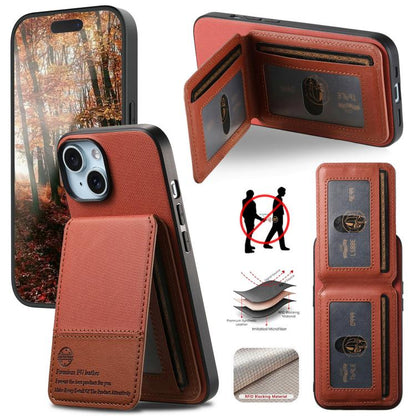 Twill Fabric Leather Vertical Flip RFID Card Bag Phone Case, For iPhone 13 Pro, For iPhone 13, For iPhone 12