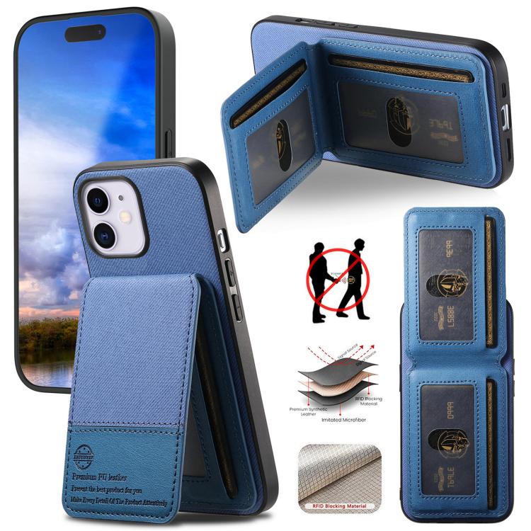 Twill Fabric Leather Vertical Flip RFID Card Bag Phone Case, For iPhone 13 Pro, For iPhone 13, For iPhone 12