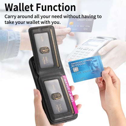 Twill Fabric Leather Vertical Flip RFID Card Bag Phone Case